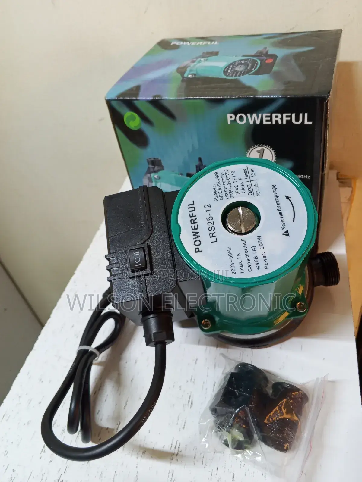 Circulation Water Pump. 80l/Min. 12m Hmax