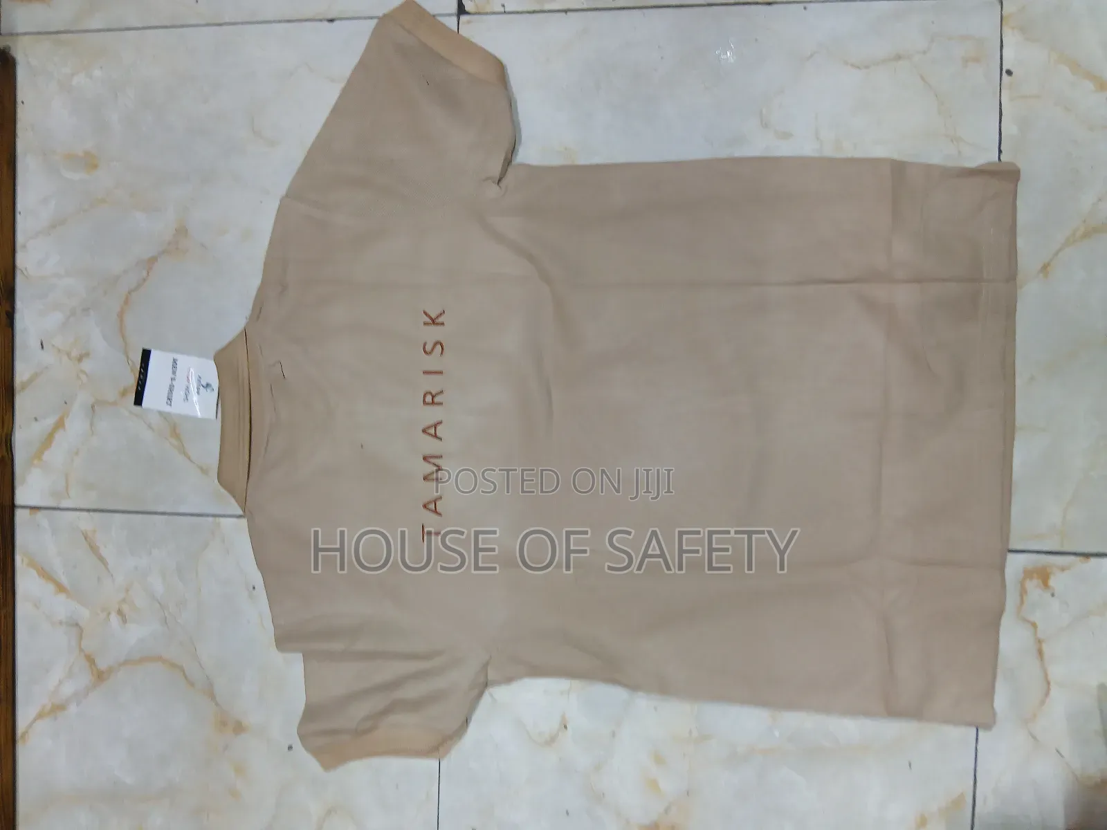Unisex Beige Polo Pure Cotton Branded Logo