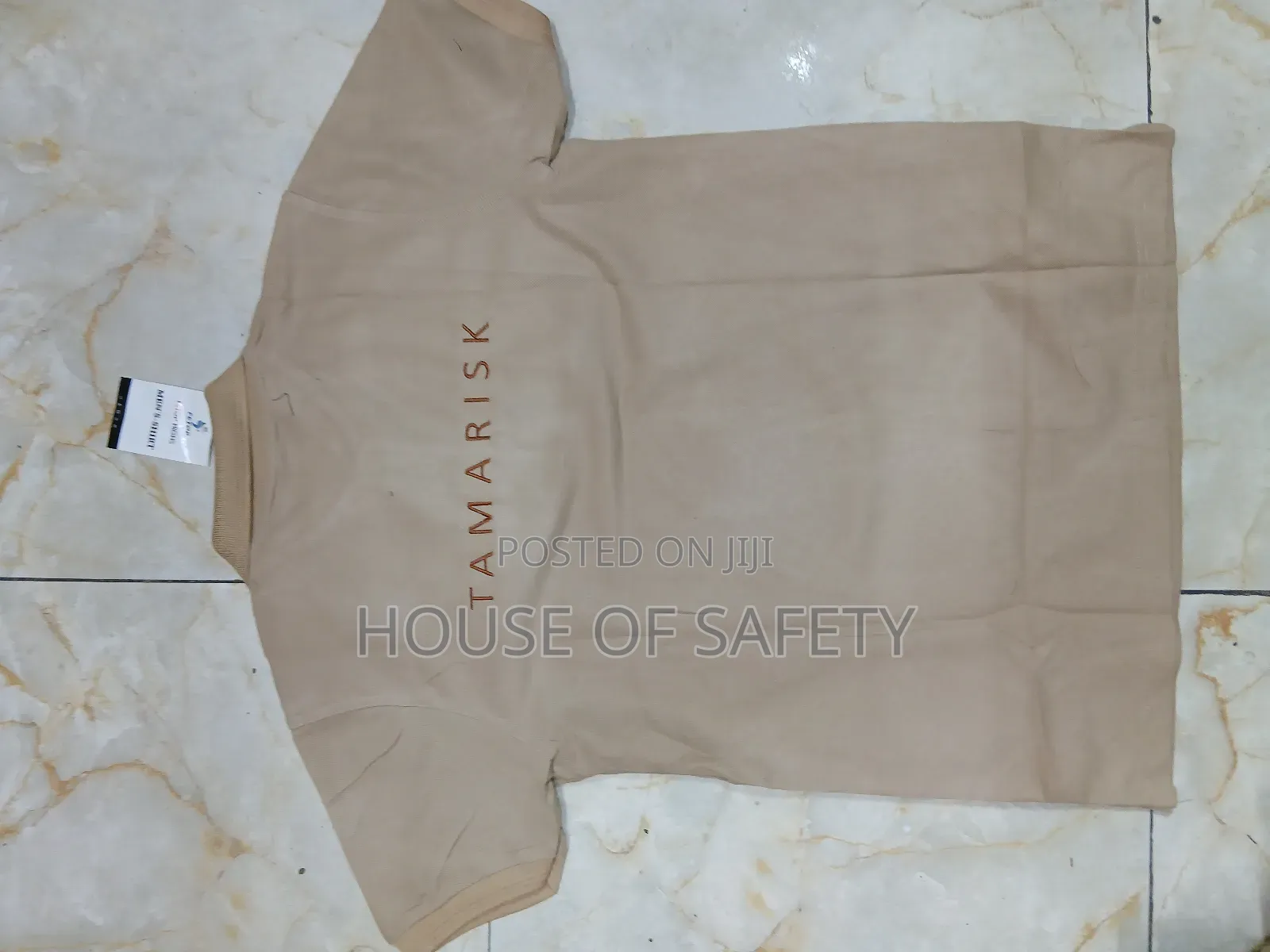 Unisex Beige Polo Pure Cotton Branded Logo