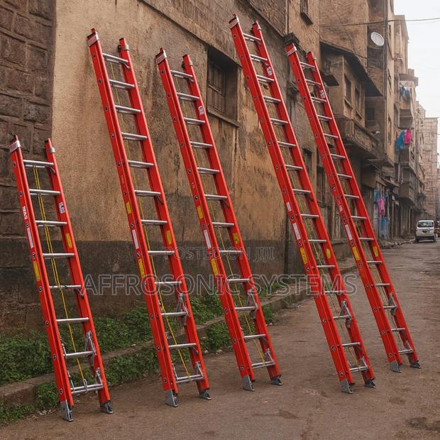 Warehouse Fiberglass Extension Ladders - main view