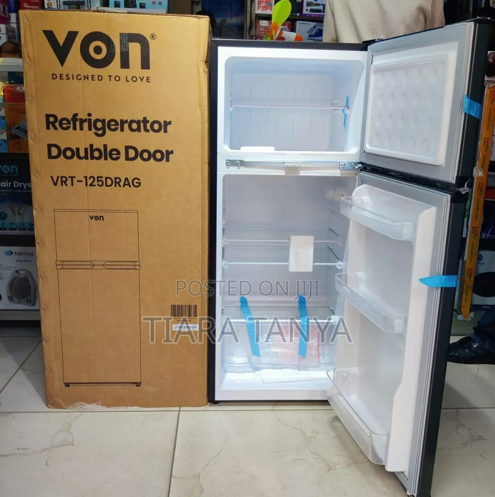 Von 125 Litres Double Door Fridge