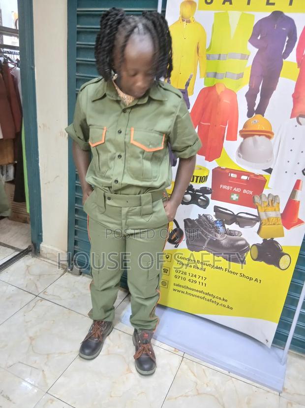Orange Sides On Trousers And Orange Pocket On Shirt For Security Guard