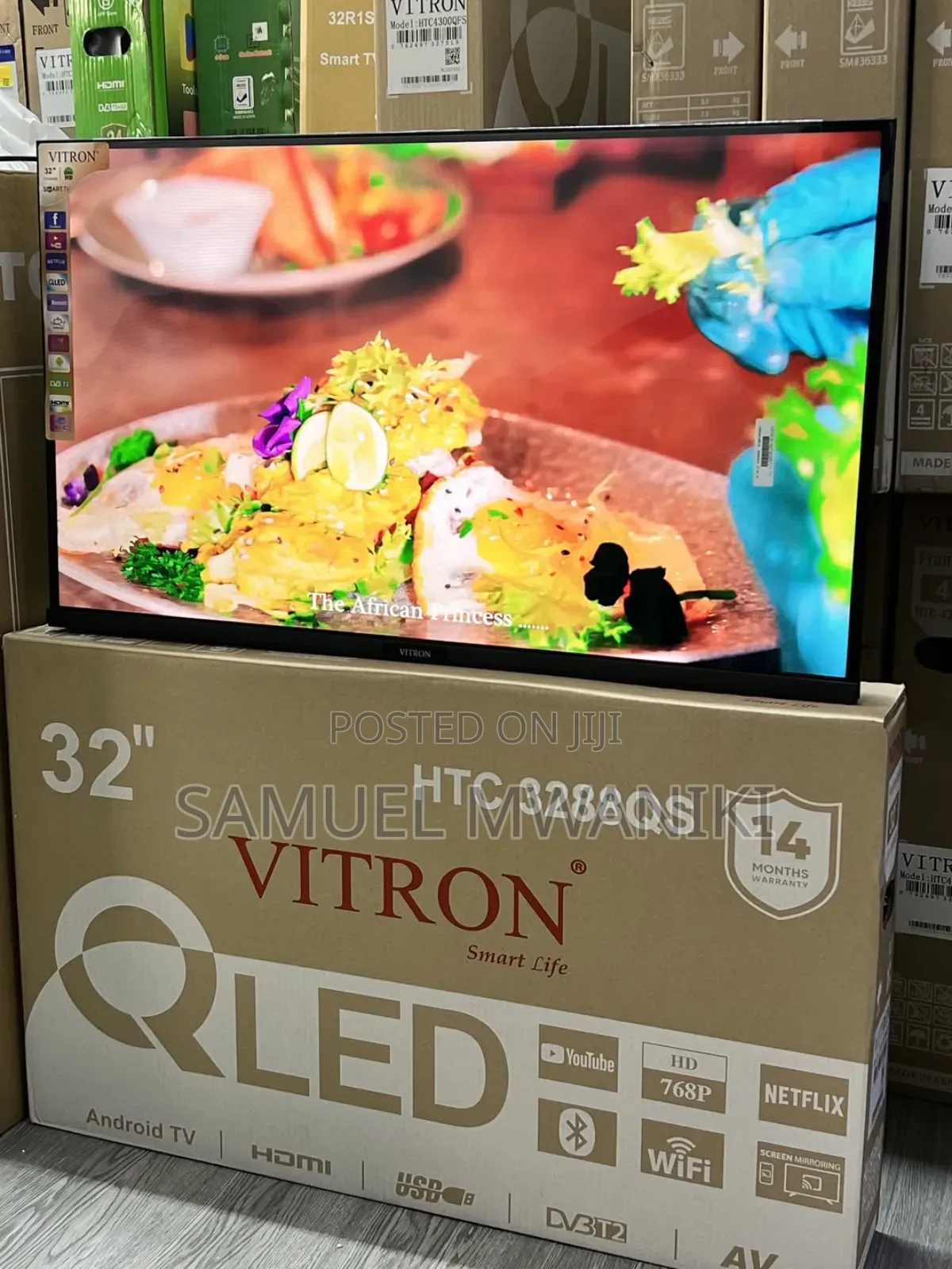Vitron 32" Qled Smart Android Tv With Bluetooth Netflix, Youtube