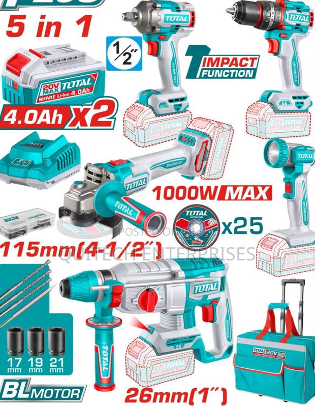Total Cordless Combo Kit/ Industrial Total 5pcs Rotary Hammer