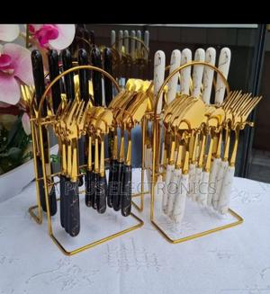 24pc Marble Cutlery - main view