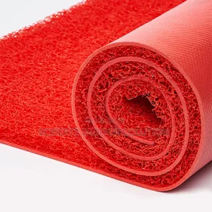 Stylish Red PVC Spaghetti Mat – Heavy Duty Washable