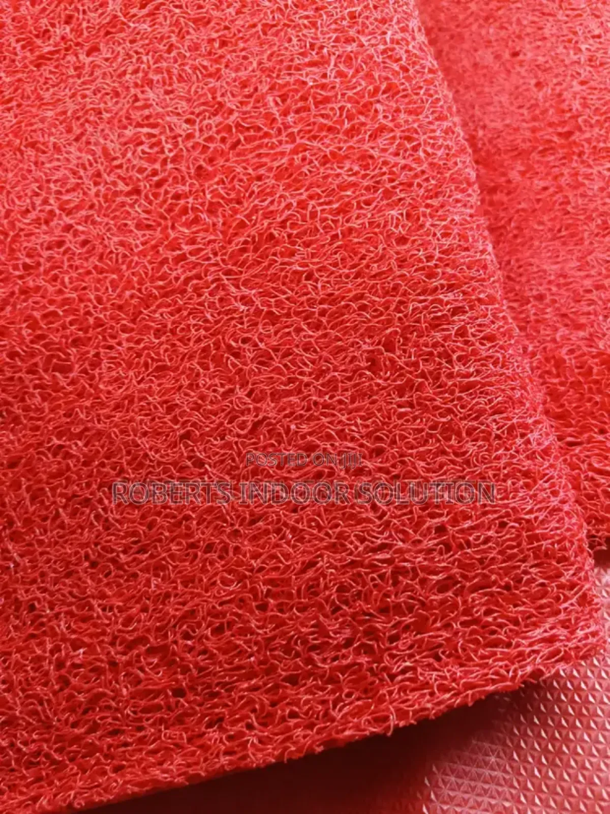Bold Red PVC Spaghetti Mat – Modern, Waterproof Practical