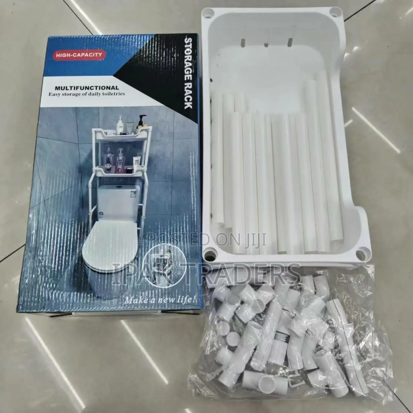 Over the Toilet / Bathroom Organizer With Organizing Basket
