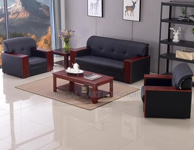 Office Chair: Black Boardroom Leather Sofa - thumbnail 3