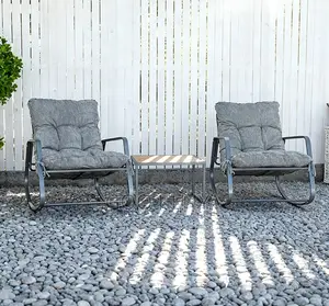 Home Chair; Metal Framed Balcony Outdoor Rocker Chair for Two