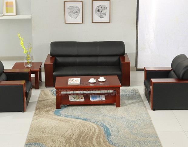 Office Chair: Black Boardroom Leather Sofa - thumbnail 6