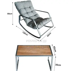 Home Chair; Metal Framed Balcony Outdoor Rocker Chair for Two