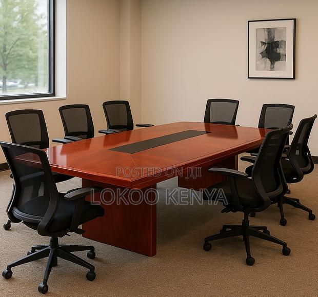 Office Table; 2 M (6 Seater) Rectangular Mahogany Meeting Table