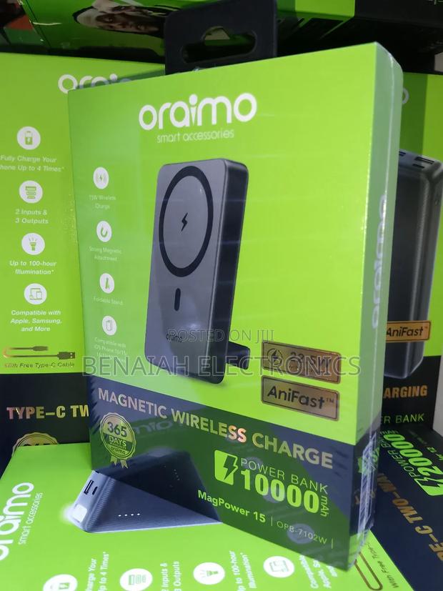 10000mah Magnetic Wireless Charge Powerbank 22.5 v Quick Charge Oraimo