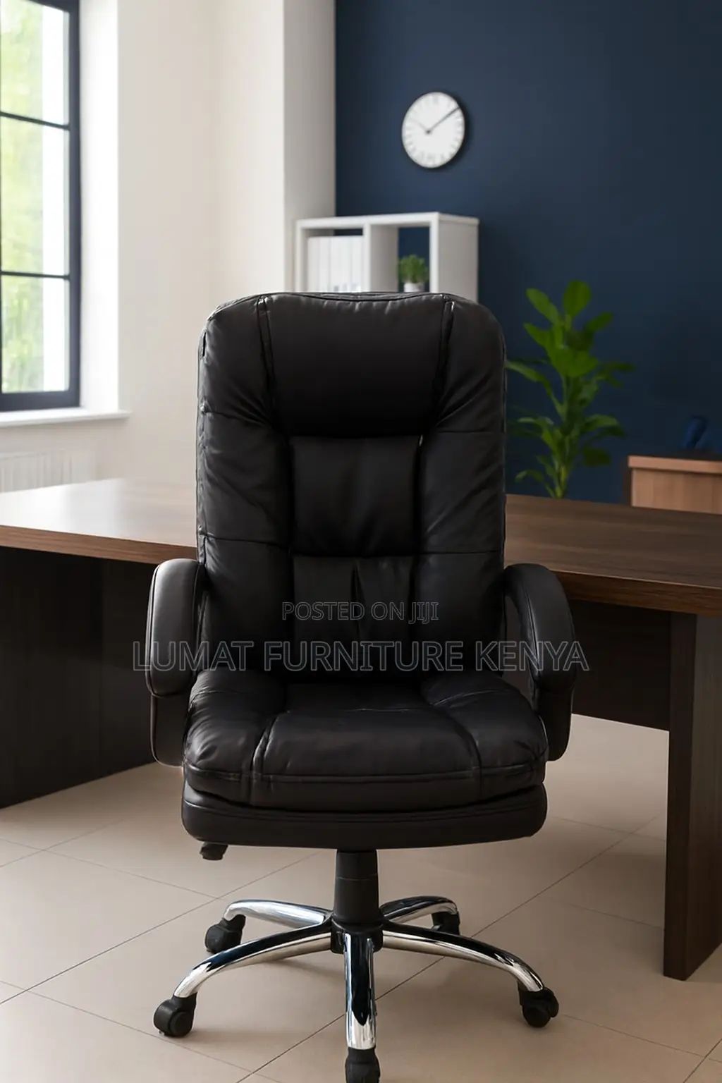 Executive Black Swivel Chair Leather