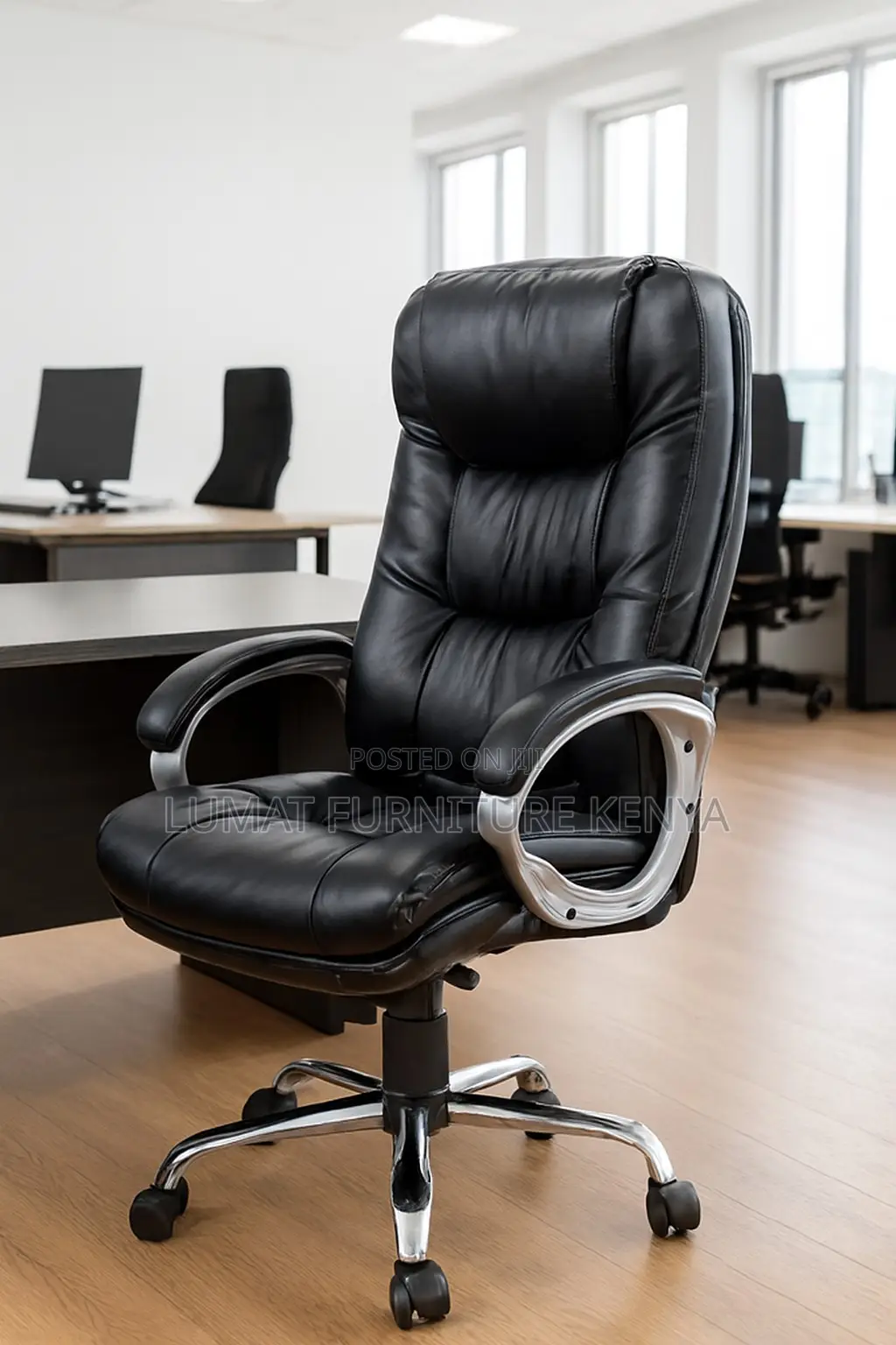 Executive Black Swivel Chair Leather
