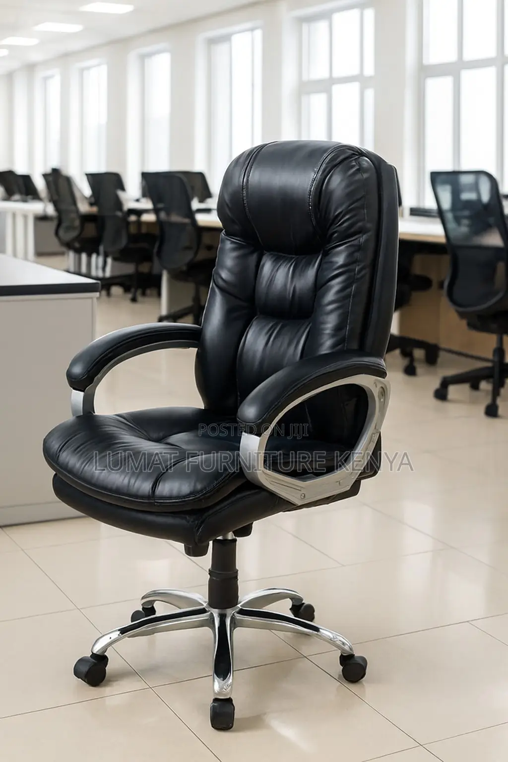 Executive Black Swivel Chair Leather