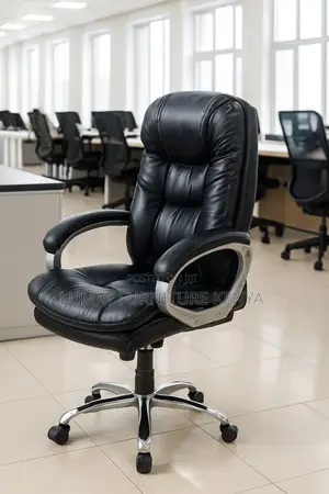 Executive Black Swivel Chair Leather