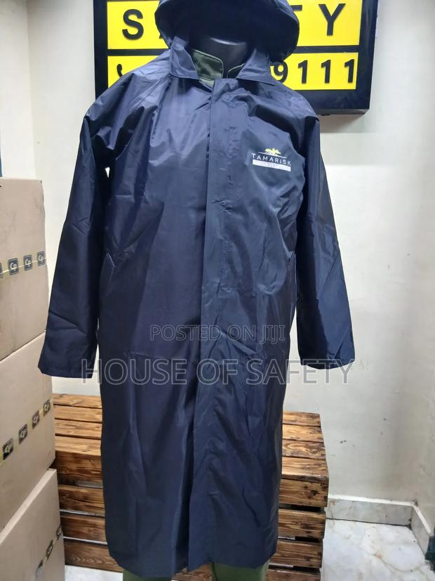 Dull Colour Navy Blue Waterproof Long Coats - thumbnail 3
