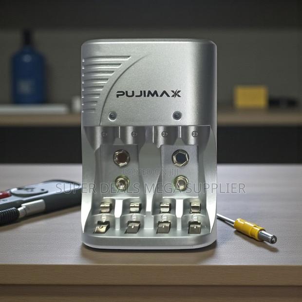 Pujimax Universal 4 Slot Charger for Aa Aaa 9v Rechargeable Batteries