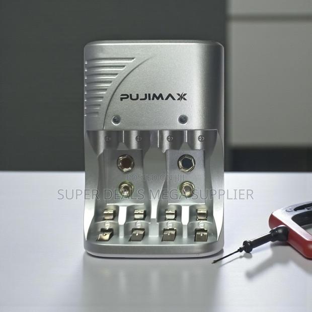 Pujimax Rechargeable Battery Charger for Aa Aaa and 9v Battery Types