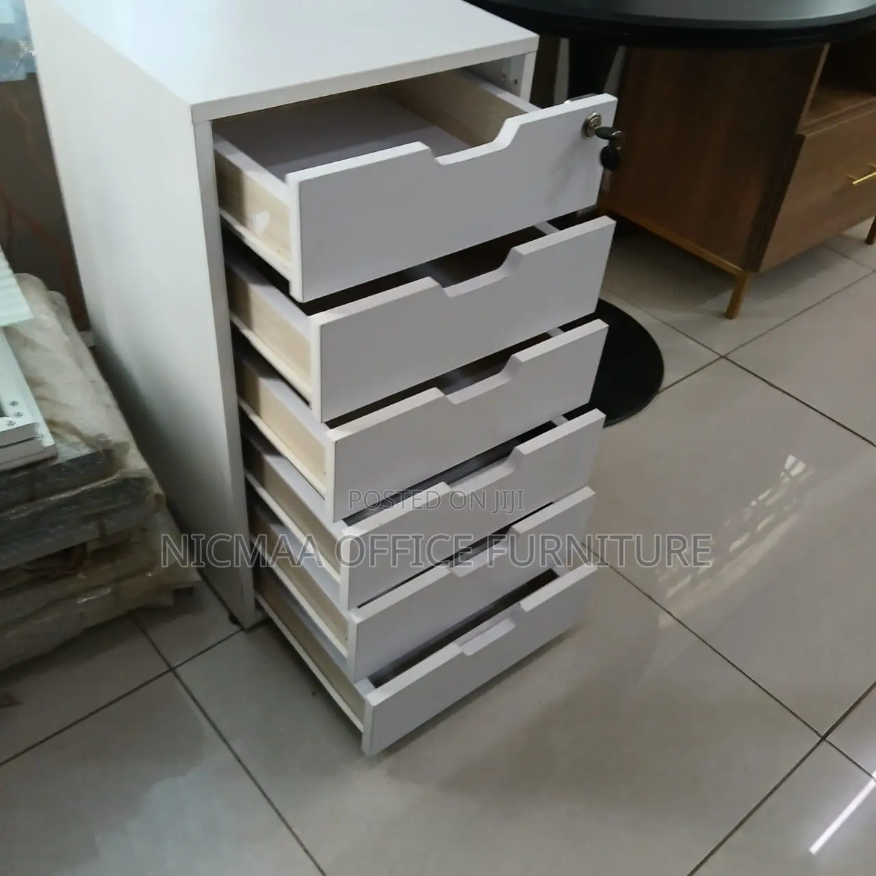 Top Drawer Lockable Secure 6-Drawer Wooden Cabinet