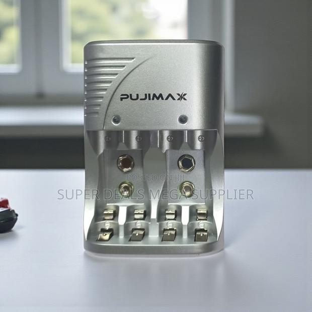 Pujimax Standard Battery Charger 4 Slots for Aa Aaa and 9v Recharge