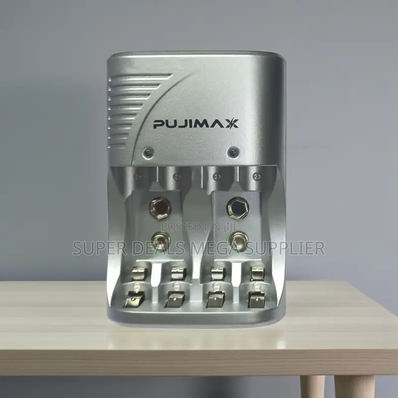 Pujimax 4 Slot Power Charger for Aa Aaa and 9v Rechargeable Cells
