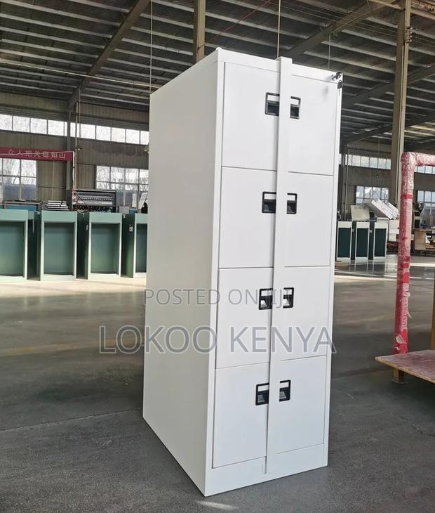 Office Cabinet; 4 Drawer Metal Storage Cabinet With a Security Bar