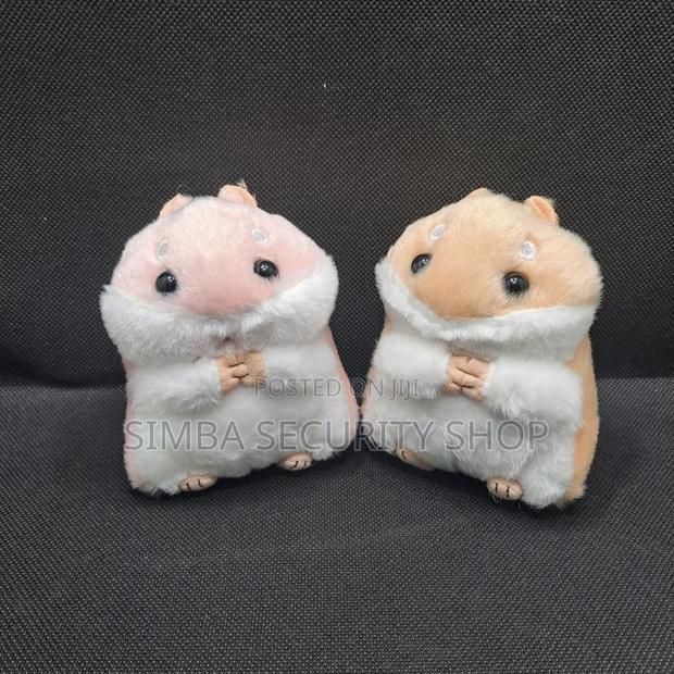3d Soft Stuffed Animal Key Chain Holder Ring Hamster Fluffy Toy Pompom - thumbnail 4