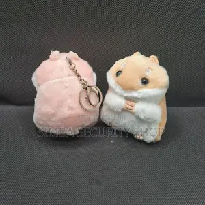 3d Soft Stuffed Animal Key Chain Holder Ring Hamster Fluffy Toy Pompom