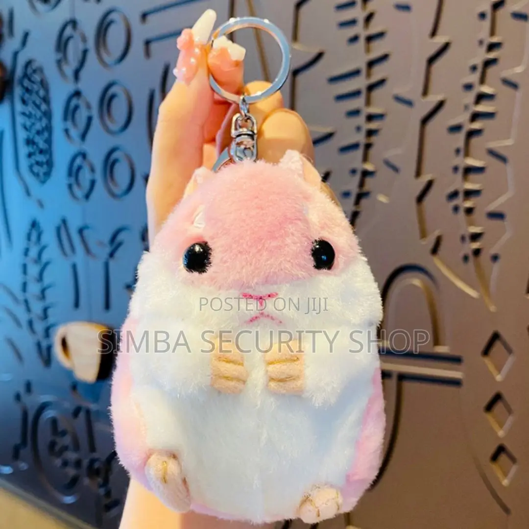Key Chain Holder Bag Pendant Plush Hamster Pink Gift Ladies Valentines