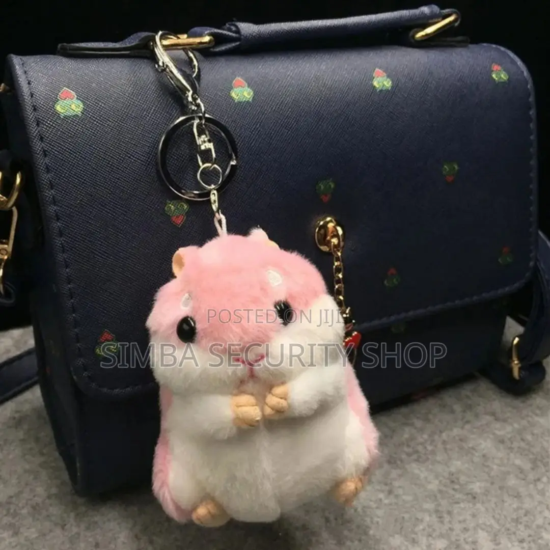 Key Chain Holder Bag Pendant Plush Hamster Pink Gift Ladies Valentines