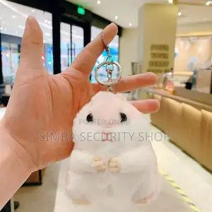 Key Chain Holder Bag Pendant Plush Hamster Pink Gift Ladies Valentines