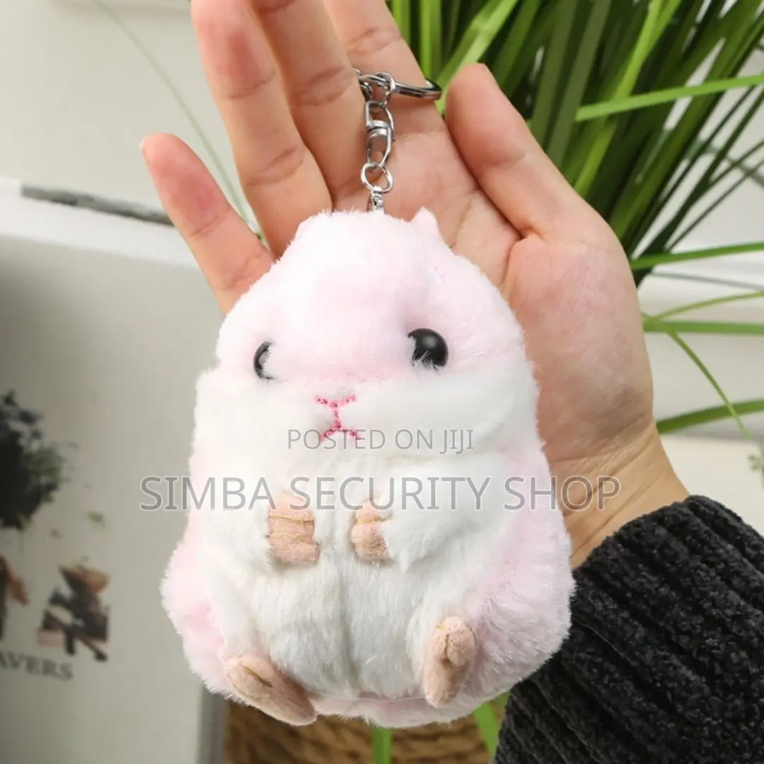 Key Chain Holder Bag Pendant Plush Hamster Pink Gift Ladies Valentines