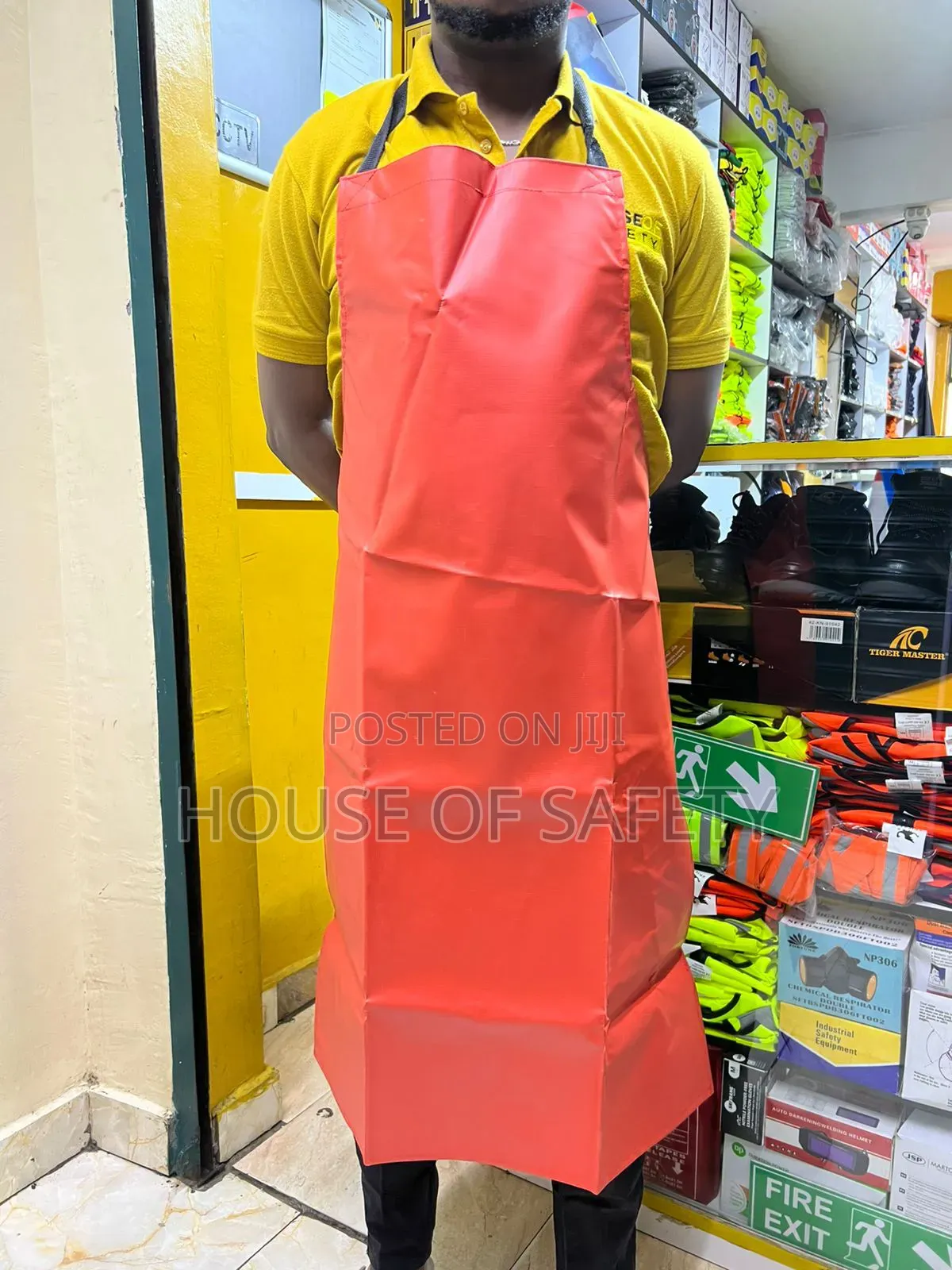 Full Length Orange PVC Aprons