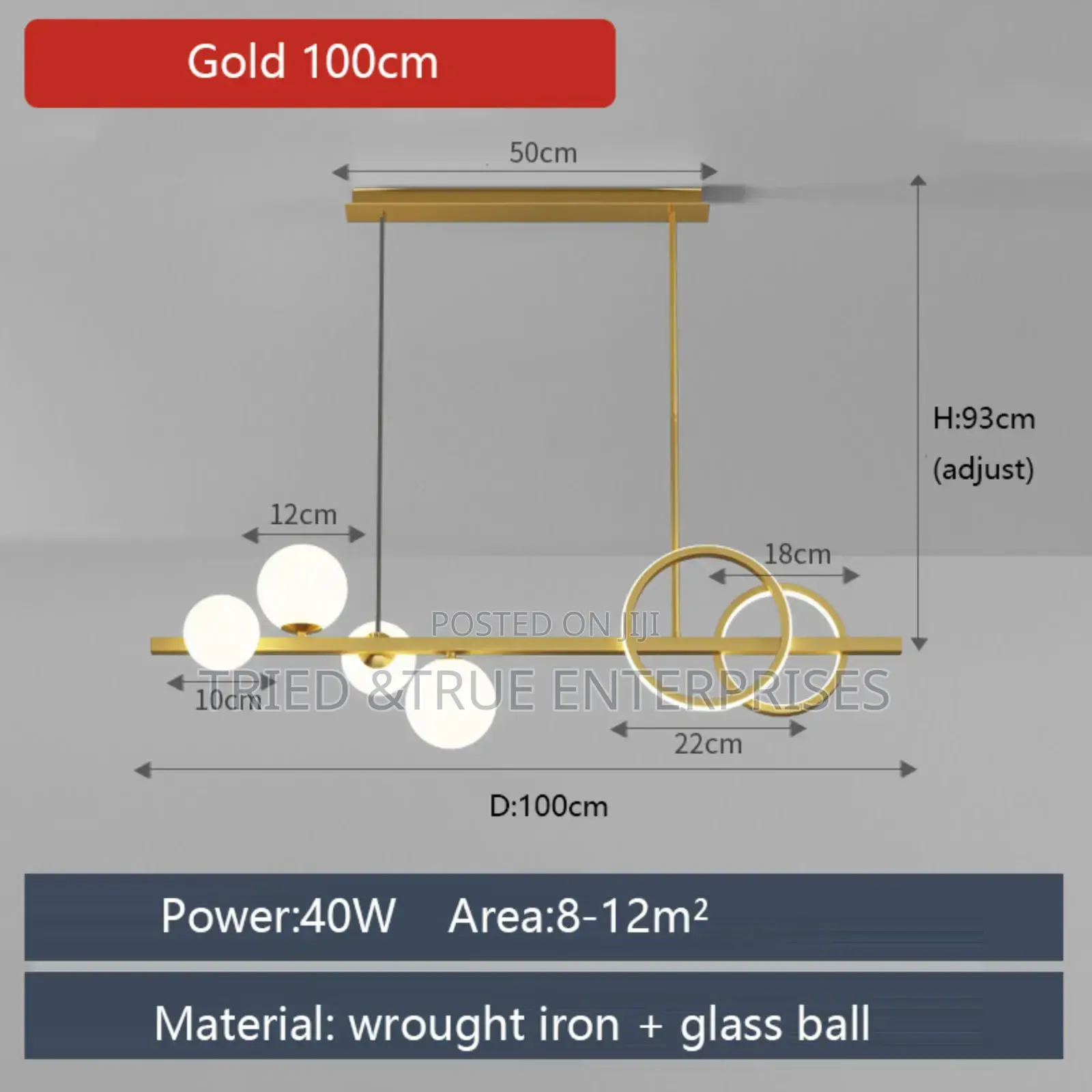 Generic Modern Gold Led Chandelier Light Hf4wz