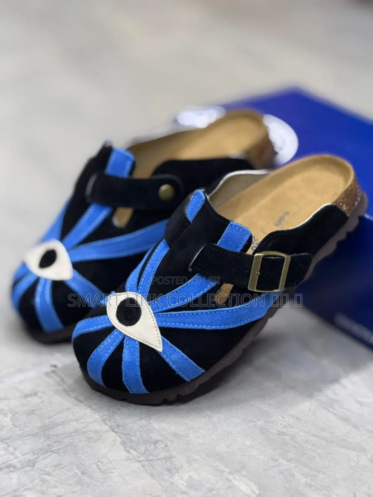 Skeleton Black Blue Clogs