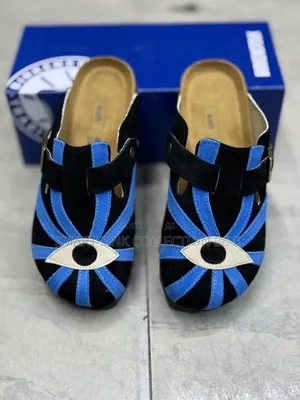 Skeleton Black Blue Clogs