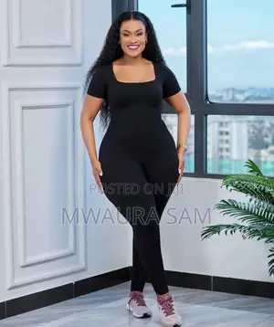 Black Ribbed Bodycon Jumpsuit