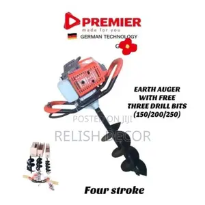 Commercial Earth Auger With Drill Bits Post Hole Digger Four 4 Stroke