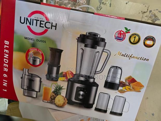 Unitech 6-in-1 Food Processor W/ Stainless Steel Blades