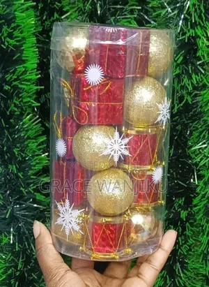 Xmass Assorted Decor With Gold Balls,Gifts Box and Drums*