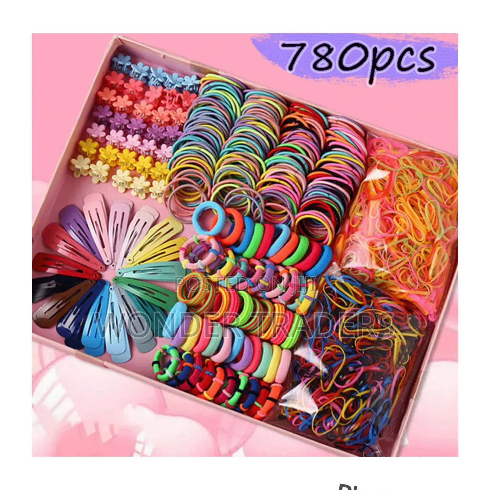 Girls Colorful Hair Bands Set Nylon Elastic Rubber Accessories