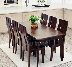 Dining Set; Stylish 6-Seater Dining Set for Modern Homes in Wood