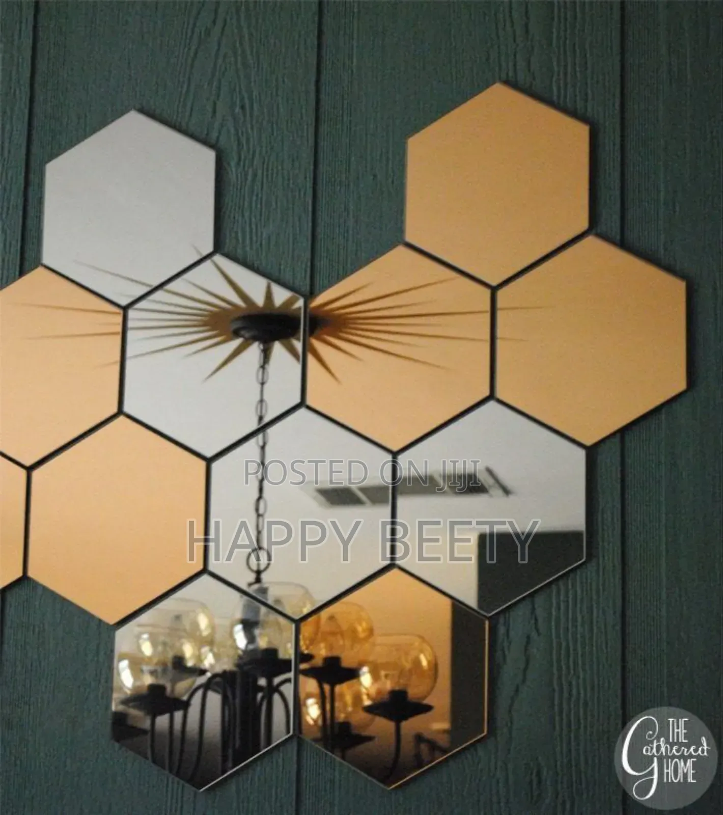 12 PCS Hexagonal Mirror Stickers