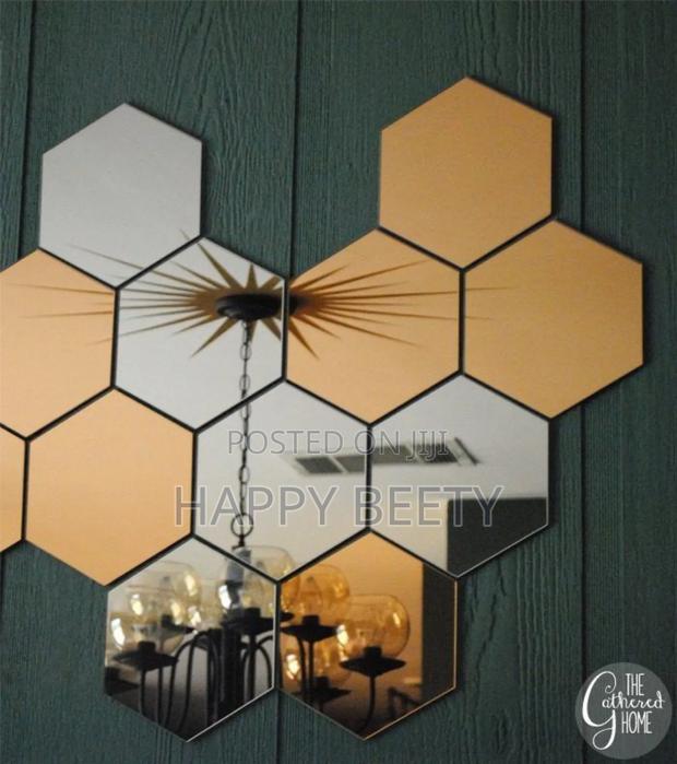 12 PCS Hexagonal Mirror Stickers