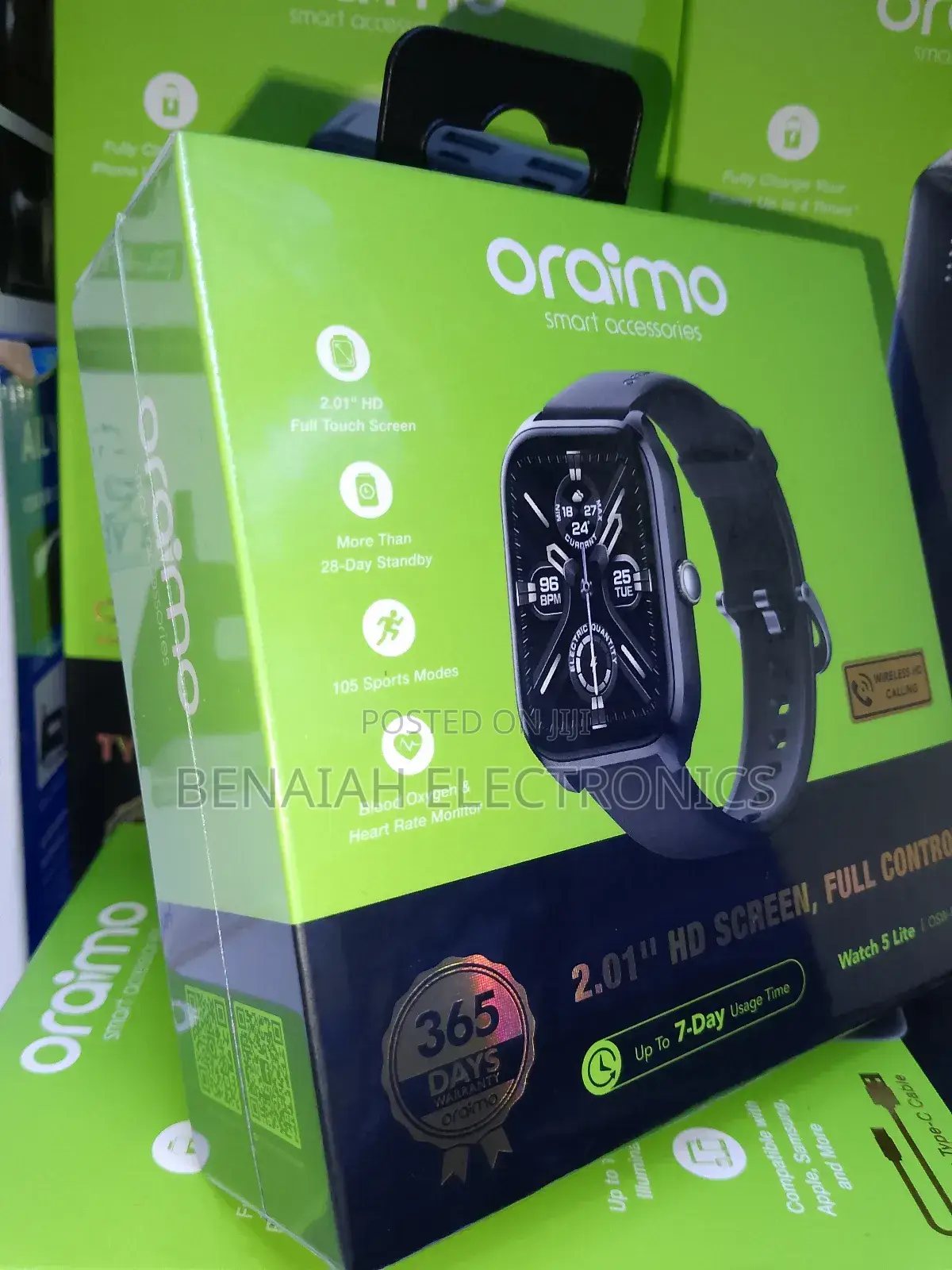 Oraimo Smart Watch Wireless Hd 2.01hd Full Screen.7 Days Standby Time,