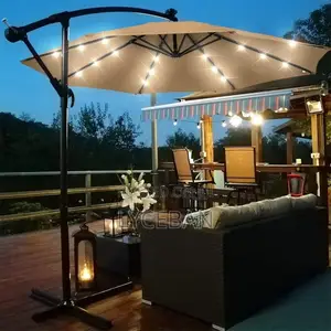 Cantilever Parasol Garden Umbrella, Solar Led Light, Diameter 2.7m