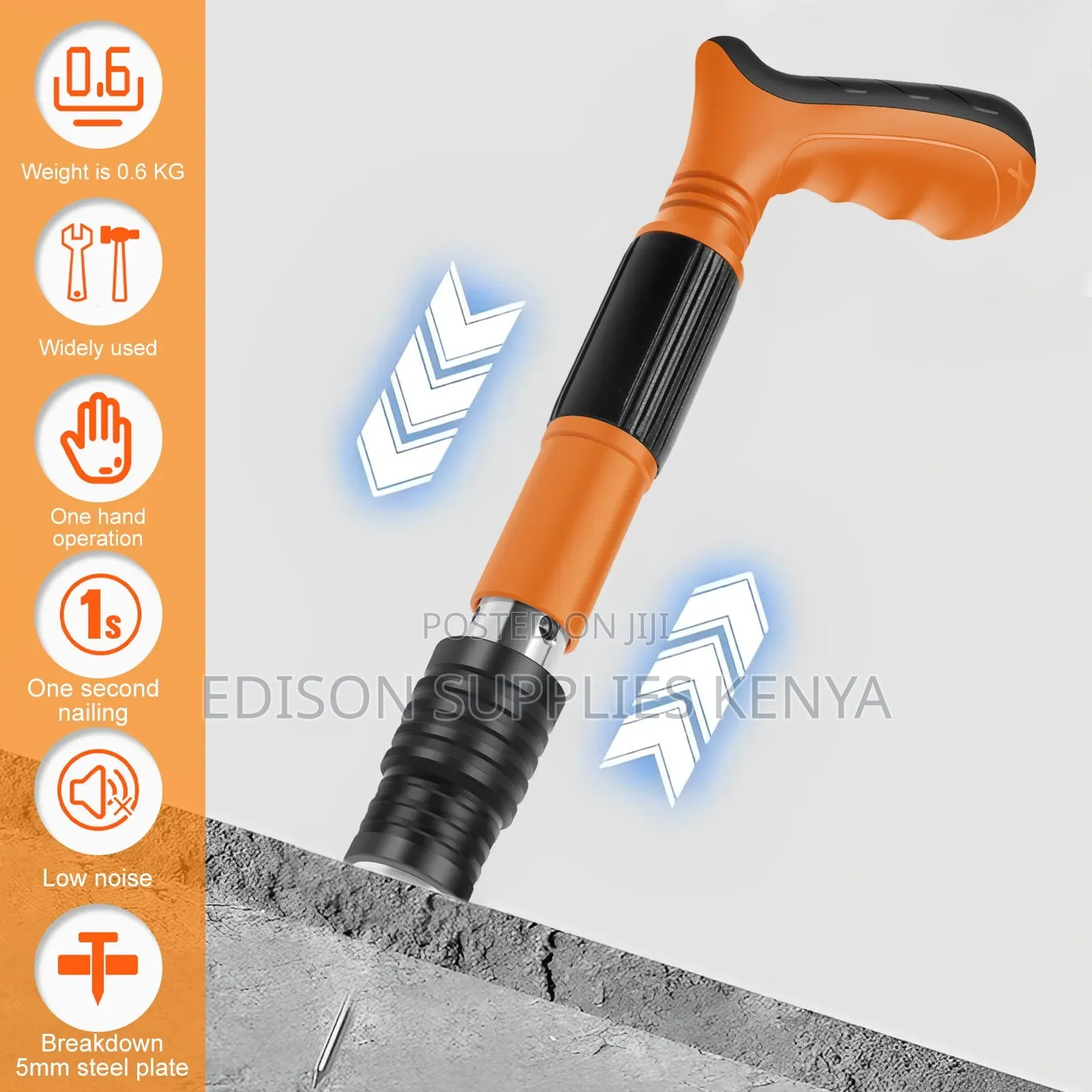 Nail Gun Manual Concrete Wood Nailer Guns One Hand Easy Nailing Tool